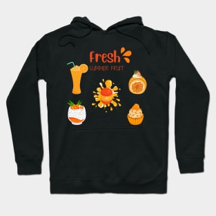 Orange Fresh Summer Fruit Hoodie